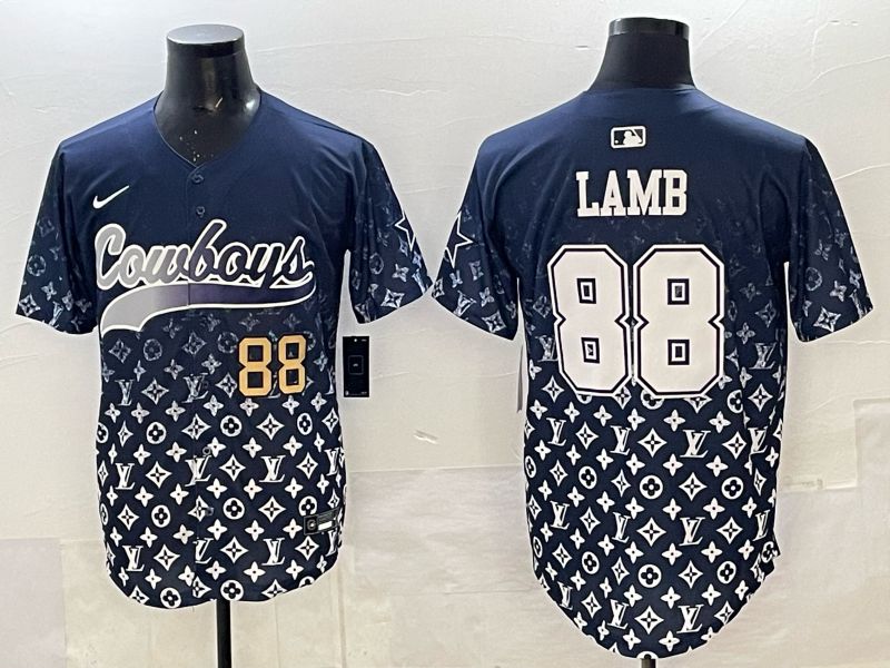 Men 2025 Nike Dallas Cowboys #88 Lamb Drak Blue Limited NFL Jersey 02